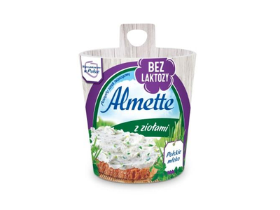 Tepamas varškės sūris ALMETTE, su žolelėmis, be laktozės,25% rieb., 150 g