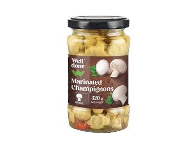 Marinuoti pievagrybiai WELL DONE, 320 g