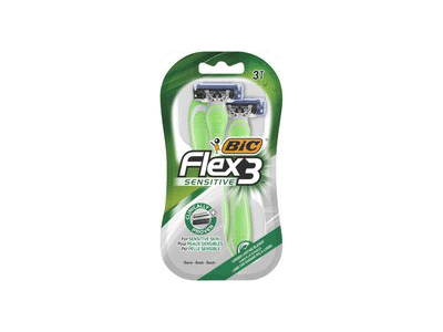 Vyriškas vienkartinis skustuvas BIC FLEX3 SENSITIVE, 3 vnt., 3 vnt.