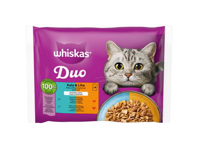Kačių ėdalas WHISKAS DUO SURF&TURF, 4 x 85 g
