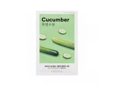 MISSHA veido kaukė su agurkais AIRY FIT CUCUMBER SHEET MASK, 1 vnt.