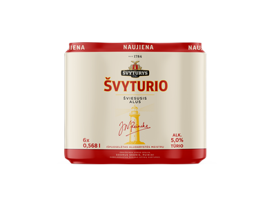 Alus ŠVYTURYS Švyturio, 5%, 6x0,568 l, skardinė