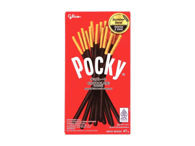 Lazdelės su šokolado skonio glaistu POCKY, 47 g