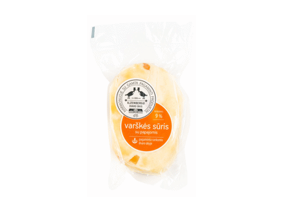 Desertinis varškės sūris, ILZENBERGO DVARAS, su papaja, 8,9%, 400 g