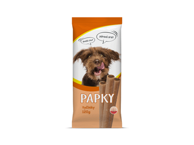 Baltyminės šunų lazdelės PAPKY kailiui ir odai, 120 g