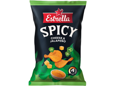 Sūrio ir aitriųjų paprikų skonio bulvių traškučiai ESTRELLA, 115g