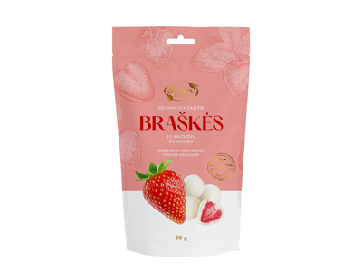 Šaltyje dž.braškės su balt.šokoladu RŪTA, 80g