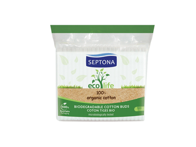 Higieniniai vatos pagaliukai SEPTONA ECOLIFE, 100 vnt., 1 vnt.