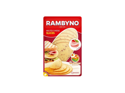 Rambyno Lydytas pjaustytas sūris su kumpiu 45% rieb., 150 g
