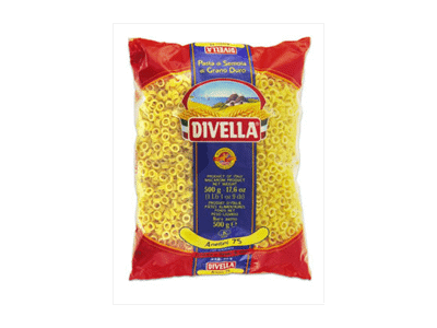 Smulkūs makaronai DIVELLA ANELLINI Nr. 75, 500 g