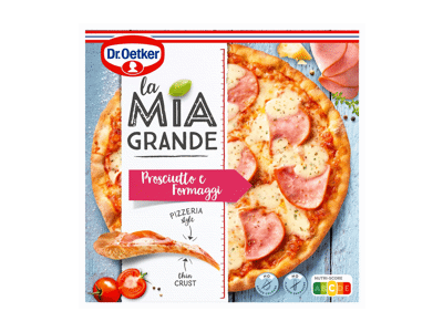 Šaldyta pica DR. OETKER LA MIA GRANDE PROSCIUTTO E FORMAGGI, 400 g