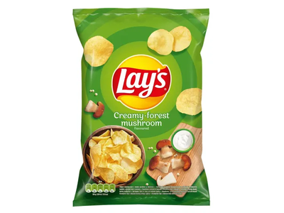 Bulvių traškučiai LAY'S, grietinės ir miško grybų skonio, 130g