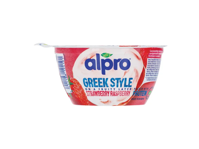 Alpro fermentuotas sojos produktas, braškės - avietės, graikiško stiliaus, su kalciu ir vitaminais,150 g.