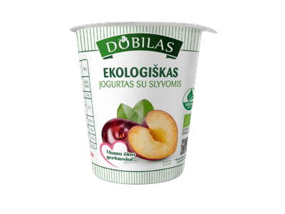 Ekologiškas jogurtas su slyvomis DOBILAS, 3,1 % rieb., 300 g