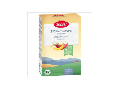 Ekologiška ryžių košė TOPFER su bananais (nuo 4 mėn.), 175 g