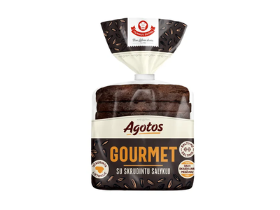 AGOTOS GOURMET juoda duona su skrudintu salyku, 290 g.