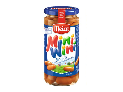 Virtos dešrelės MEICA Mini Wini Singles, stiklainyje, II r., 260g