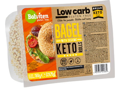 Keto beigelis BALVITEN GLUTEN FREE, su sezamo sėklomis, 2x75g