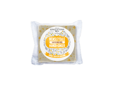 Sūris Wensleydale SINGLETONS & CO, su mangu ir imbieriu, 200 g