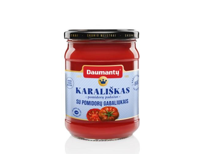 Pomidorų padažas, DAUMANTŲ, Karališkas, su pomidorų gabaliukais, 26% pastos, SPG 40%, 500 g
