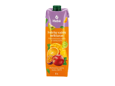 Įvairių vaisių nektaras HEBE, 1 l