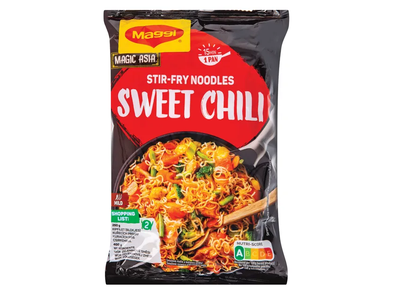 MAGGI Greitai paruošiami kepti makaronai saldaus aitriųjų paprikų  skonio, 185g 