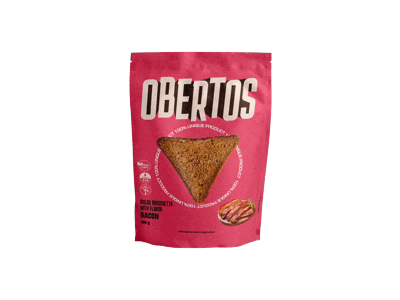 Duonos traškučiai OBERTOS, šoninės skonio, 100 g