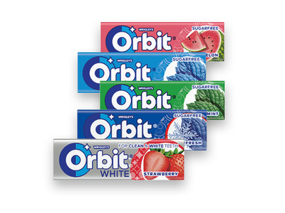 Kramtomajai gumai ORBIT (5 rūšių), 15 g
