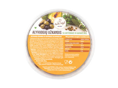 Alyvuogių užkandis su artišokais ir kaparėliais, 300 g