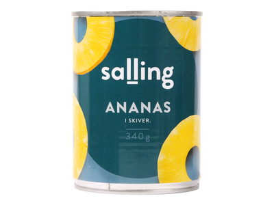 Kons. ananasų skiltelės SALLING, 567g / 340g