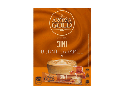 Kavos gėrimas AROMA GOLD 3IN1, skrudintos karamelės skonio, 408 g