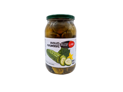 Marinuoti agurkai TASTE LAND, 860 g / 460 g