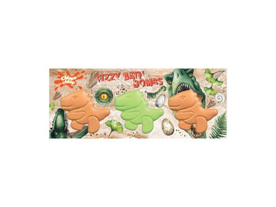 CHLAPU CHLAP FIZZY dinozaurų vonios burbulų rinkinys (3 x 70 g)