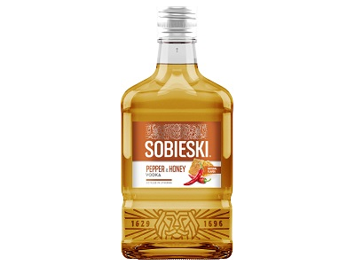 Aromatizuota degtinė SOBIESKI pipirų ir medaus skonio, 40%,0,2l