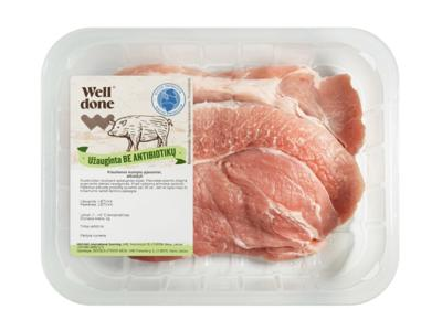 Kiaulienos kumpio pjausniai WELL DONE, užauginta be antibiotikų, 360 g