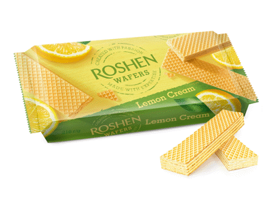 Vafliai ROSHEN su citrinų skonio įdaru, 216 g