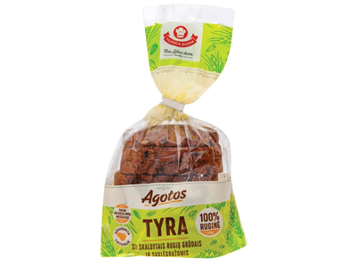 AGOTOS TYRA juoda duona su rugių branduoliais, saulėgrąžomis, 340 g