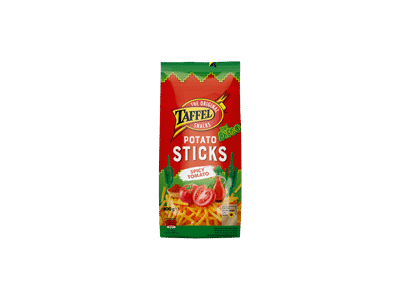 Bulvių traškučiai TAFFEL STICKS, aštrių pomidorų skonio, 100 g