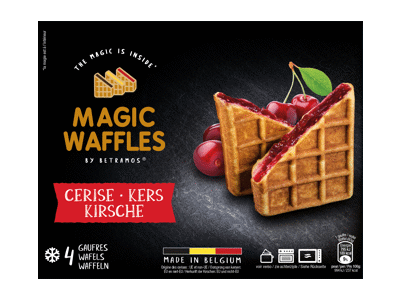 Šaldyti BELGIŠKI vafliai su vyšnių įdaru, 4 x 80 g, 320 g