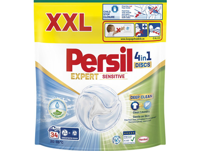 Skalbimo kapsulės PERSIL DISCS Sensitive, 34 vnt