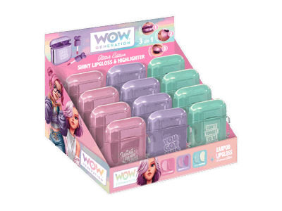 WOW GENERATION lūpų blizgis, 3 in 1, skirtingi dizainai, WOW00133