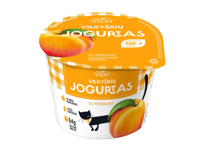 Jogurtas su persikais VILKYŠKIŲ, 3,6 % rieb., 200 g