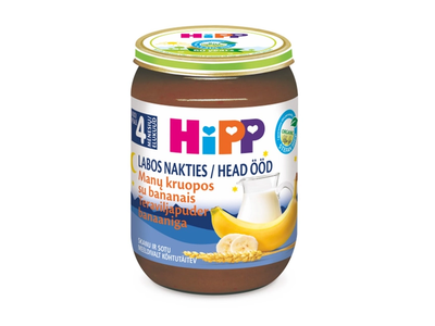 Ekologiška pieniška manų kruopų košelė su bananais HIPP (nuo 4 mėn.), 190 g