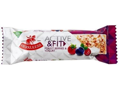 Javainių batonėlis HERKULESS Active&Fit, su miško uogomis ir jogurtu, 25 g