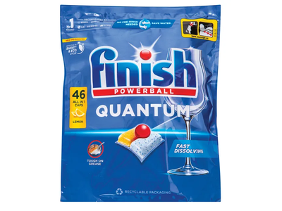 Indaplovių kapsulės FINISH QUANTUM ALL IN 1 LEMON, 46 vnt