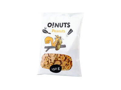 Kepinti ir sūdyti žemės riešutai O!NUTS, 150 g