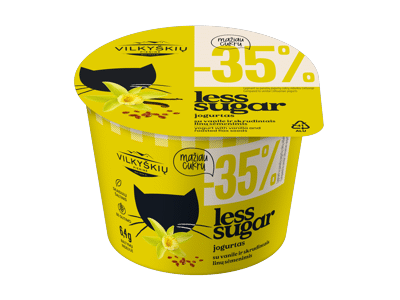 Jogurtas su vanile, linų sėm. VILKYŠKIŲ LESS SUGAR, 3,6 %, 200 g