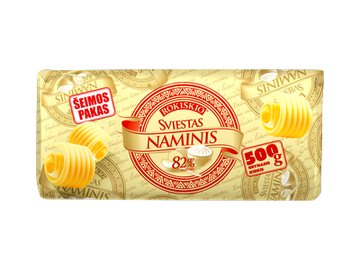 Sviestas ROKIŠKIO NAMINIS, 82% riebumo, 500 g