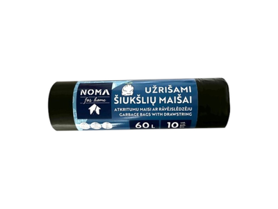 Užrišami šiukšlių maišai NOMA for HOME,  LDPE, 60l, 10vnt