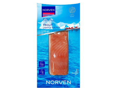 Šaltai rūkyta upėtakio filė ,su oda, NORVEN 180 g